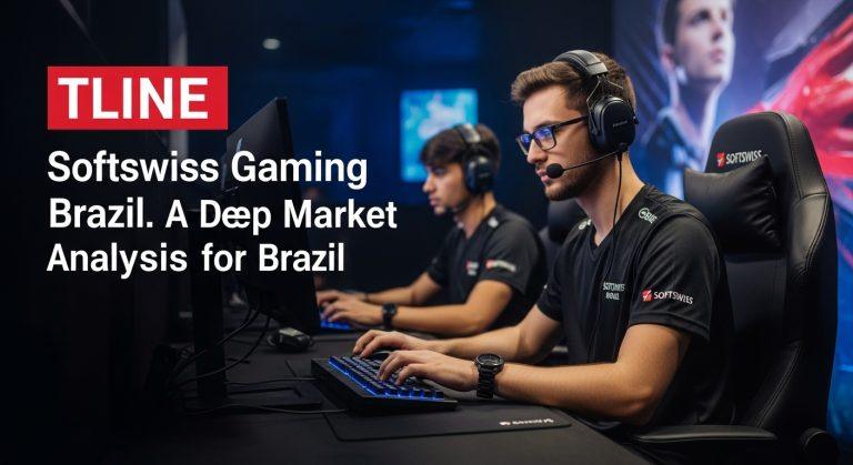 Data-driven analytics graphic showing SoftSwiss in Brazil's gaming market.