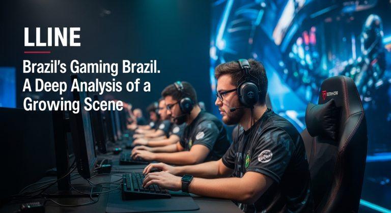 Brazilian gamers in a LAN cafe participating in a multiplayer match, reflecting Brazil's vibrant gaming culture.