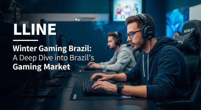 Brazilian gamer in a winter-themed gaming setup