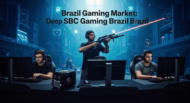 Editorial illustration of sbc Gaming Brazil market dynamics in Brazil