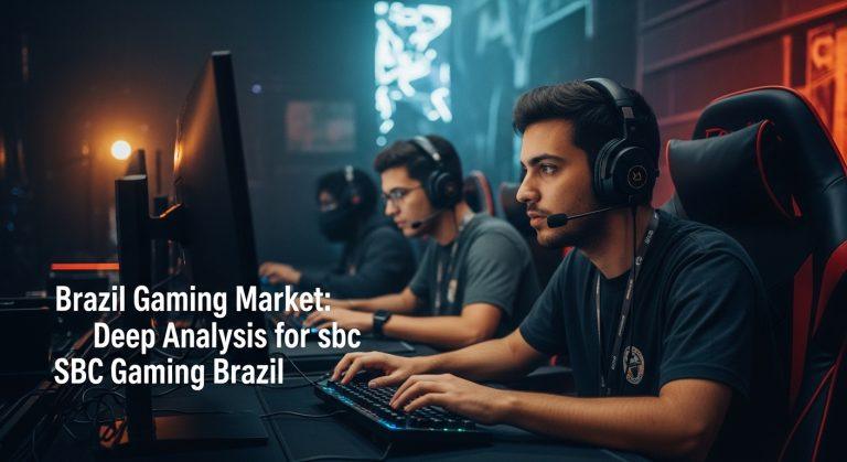 Editorial illustration of sbc Gaming Brazil market dynamics in Brazil