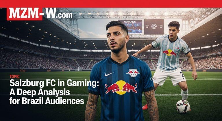 Editorial illustration combining salzburg fc branding with gaming elements.