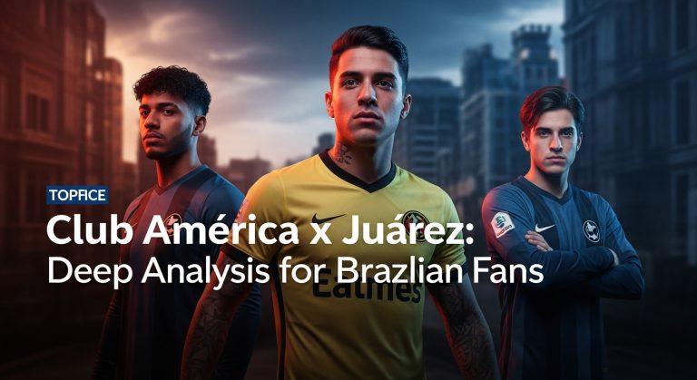 Club América and FC Juárez logos on a football pitch, Brazilian fans visible in the stands