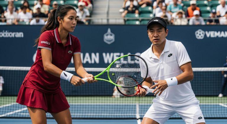 Brazilian gaming analyst analyzing indian wells 2026 coverage with live stats on a computer screen.